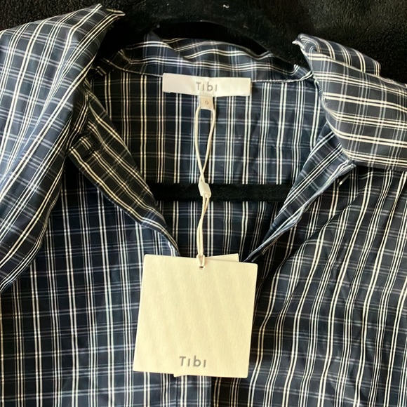 Tibi striped plaid babydoll dress - Size 0 - Picture 2 of 8